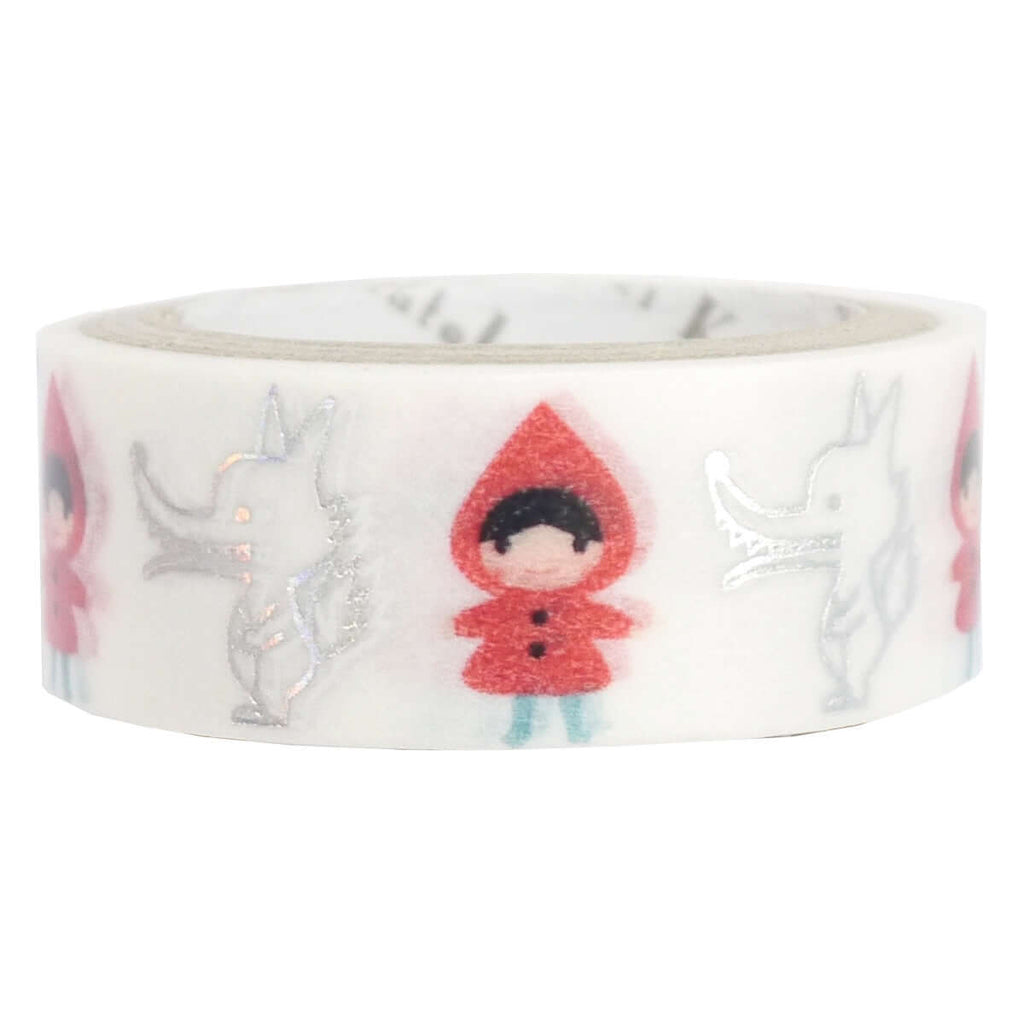 Shinzi Katoh Decorative Tape Little Red Riding Hood with Silver Foiled Wolf