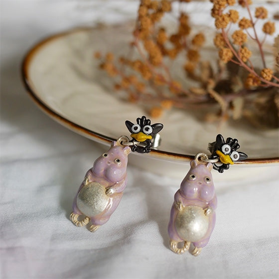 Studio Ghibli Boh and Yuyubird Spirited Away Earrings [Donguri Closet]