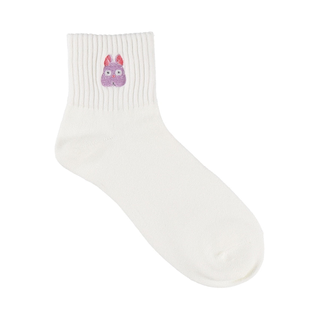 Studio Ghibli Boh Rib Embroidery Short Length Socks