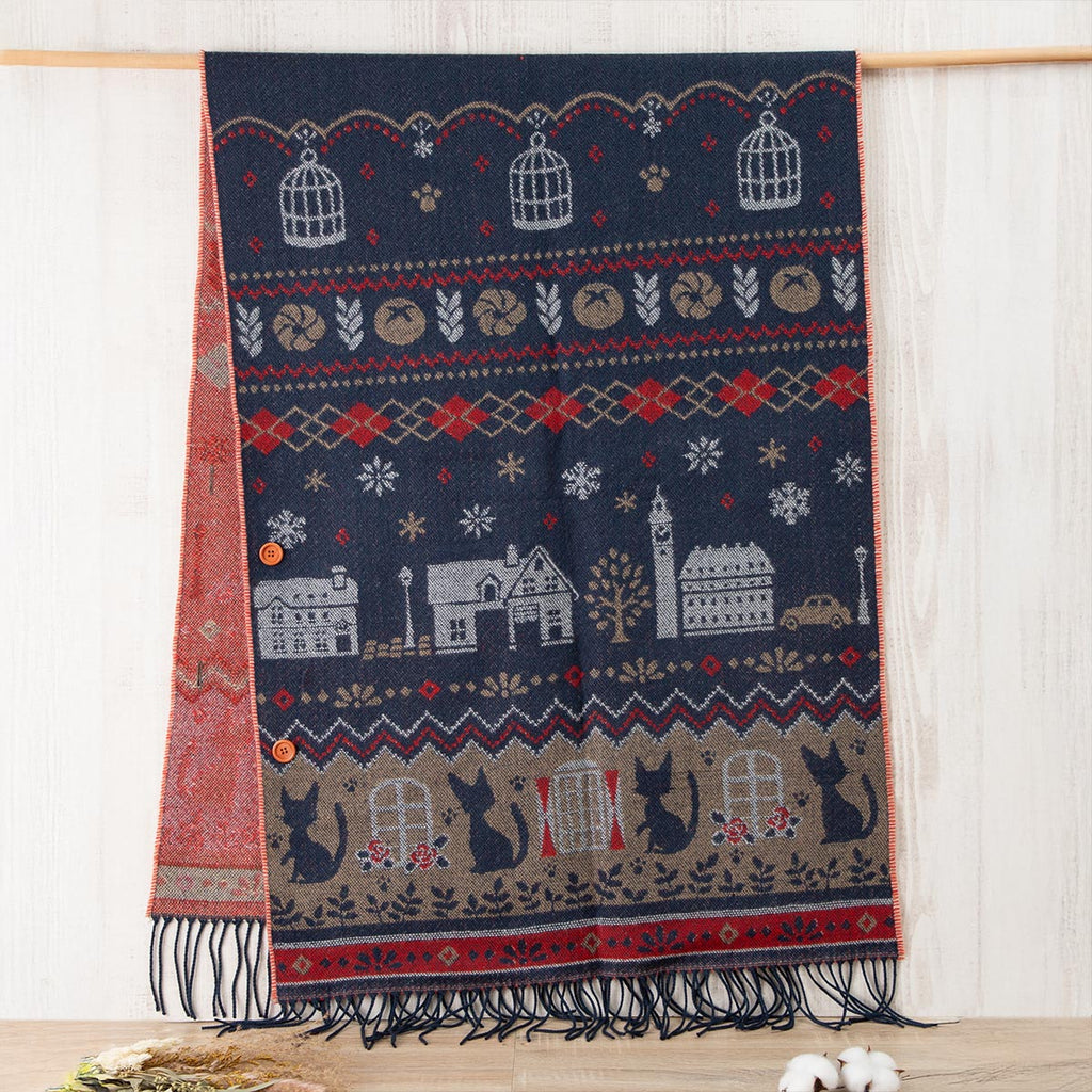 Studio Ghibli Kiki's Delivery Service Buttoned Shawl Koriko Town