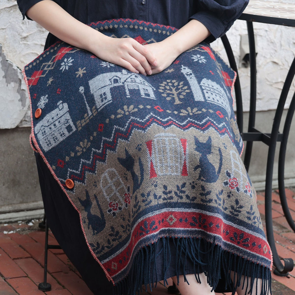 Studio Ghibli Kiki's Delivery Service Buttoned Shawl Koriko Town