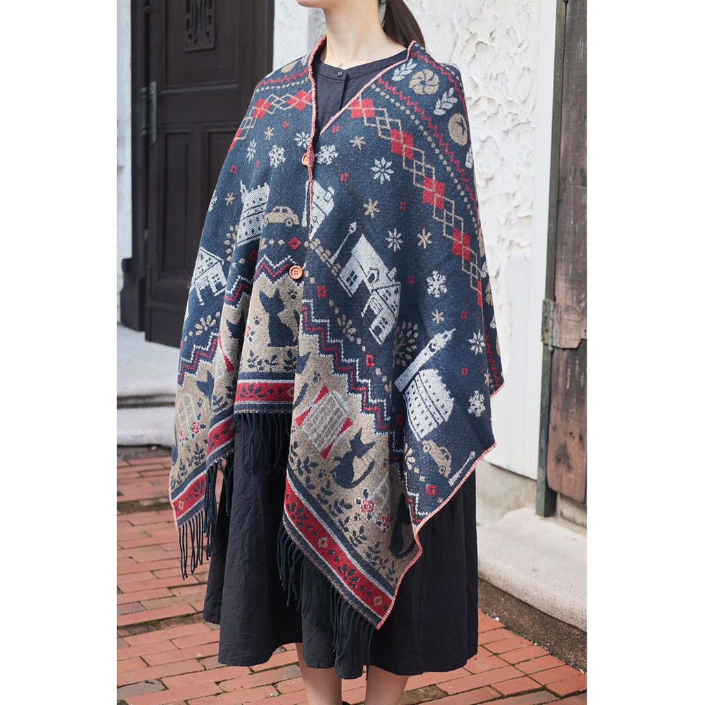 Studio Ghibli Kiki's Delivery Service Buttoned Shawl Koriko Town