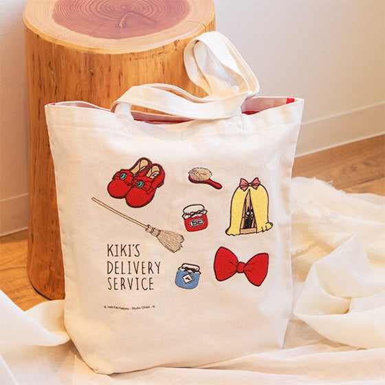 Studio Ghibli Kiki’s Delivery Service Vertical Embroidery Canvas Tote Bag [Precious Goods]