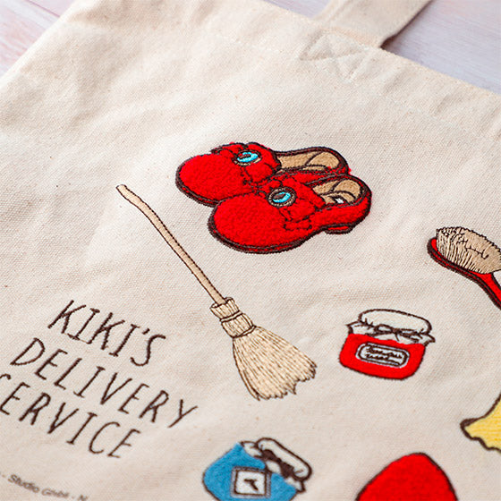 Studio Ghibli Kiki’s Delivery Service Vertical Embroidery Canvas Tote Bag [Precious Goods]