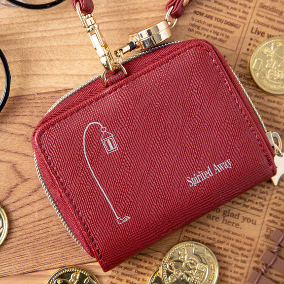 Studio Ghibli Spirited Away Coin Card Case with Reel in Maroon