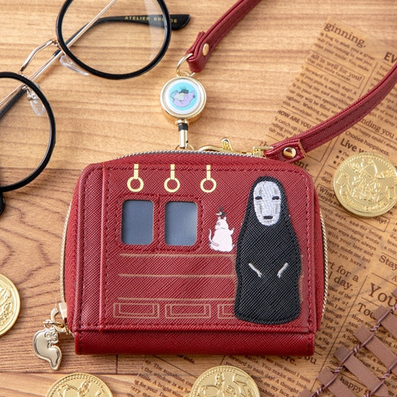 Studio Ghibli Spirited Away Coin Card Case with Reel in Maroon