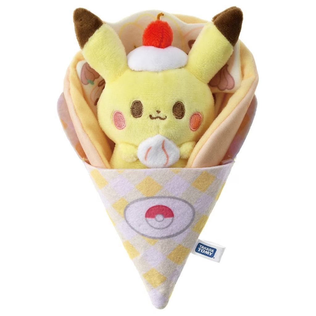 Takara Tomy Pikachu Poke Peace Kurukuru Crepe Plush