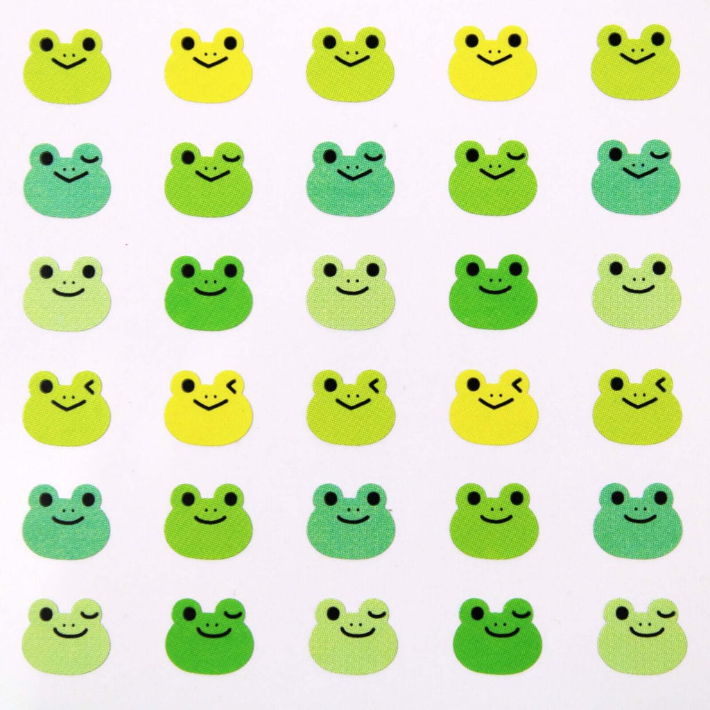World Craft Decorative Stickers Kawaii Green Frog Face Sticker Sheet