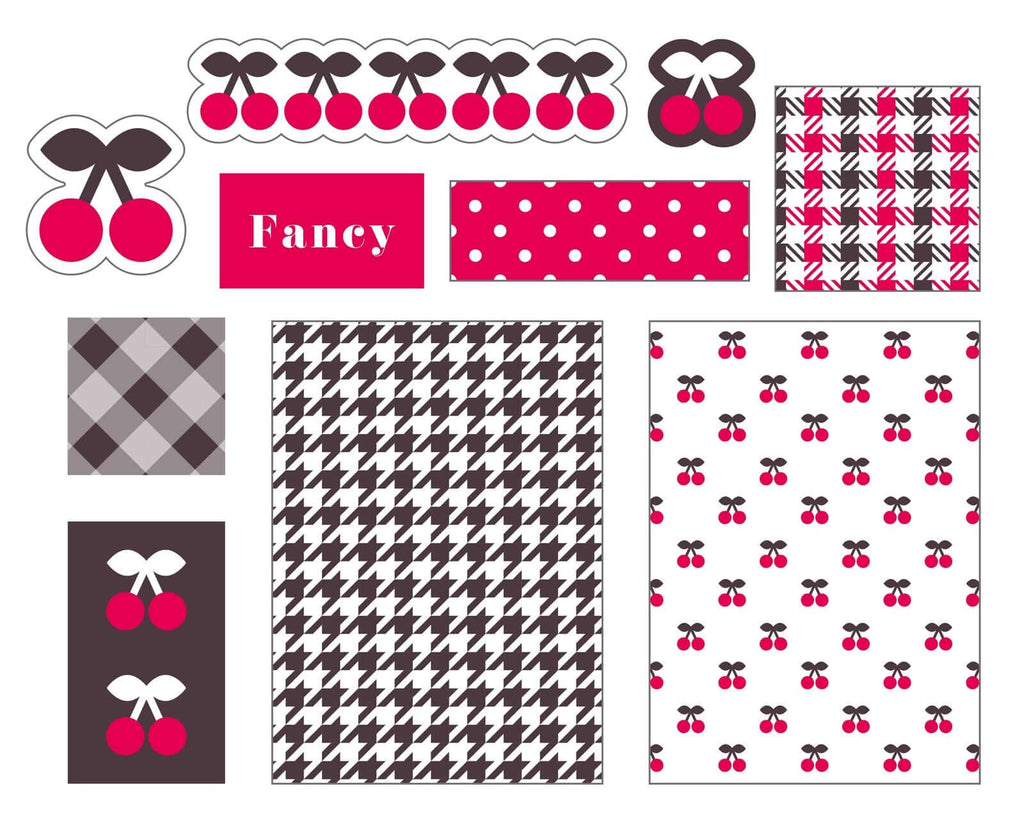 World Craft Decorative Stickers Poppie Red and Black Cherries Sticker Seals