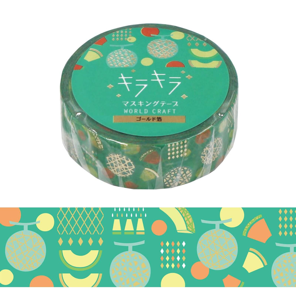World Craft Decorative Tape Green Retro Fruit Pattern