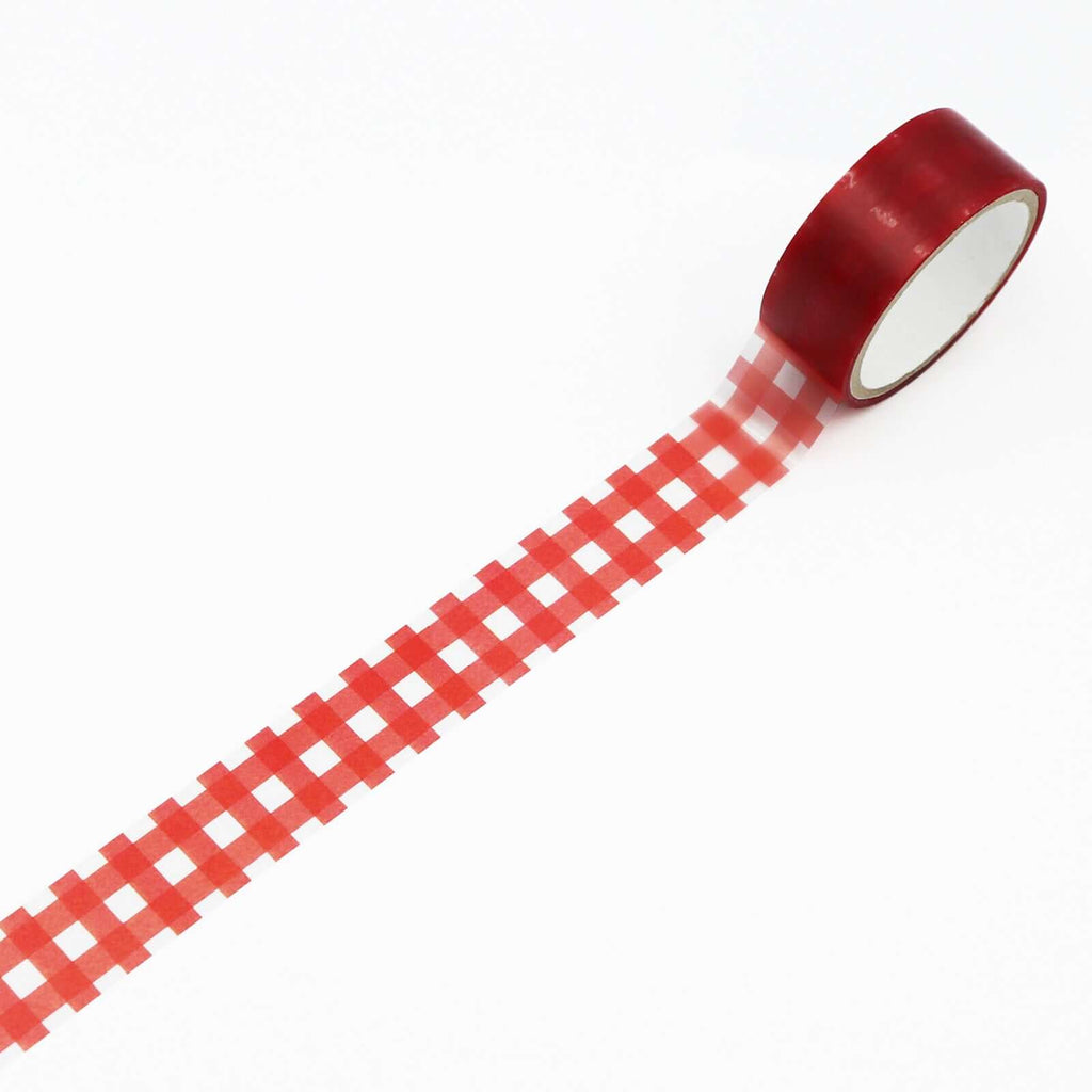 World Craft Decorative Tape Poppie Red Gingham PET Tape