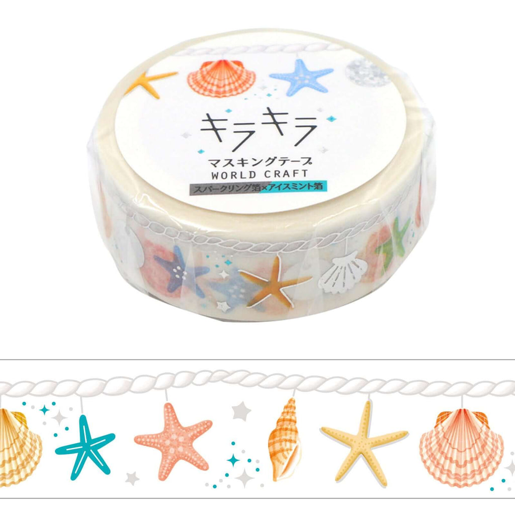 World Craft Washi Tape Seashells on Rope Nautical Washi Tape