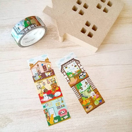World Craft Washi Tape Vertical Animal House Pattern Washi Tape
