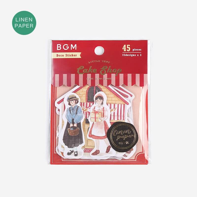 BGM Decorative Stickers Cake Shop Linen Paper Stickers