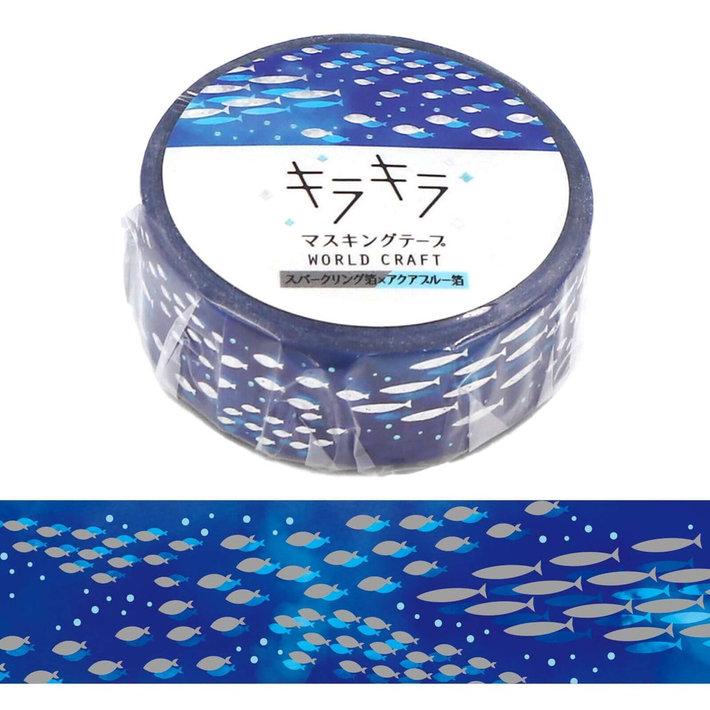 World Craft Decorative Tape Aquarium Blue Washi Tape