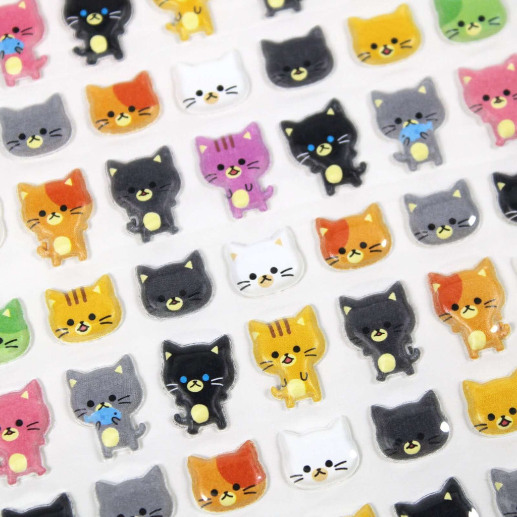 World Craft Stickers Kawaii 3D Puffy Cat Sticker Sheet